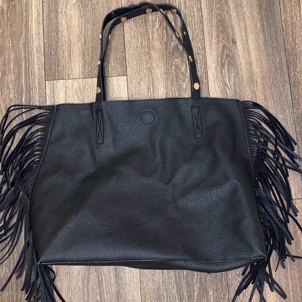 Black Fringe Tote